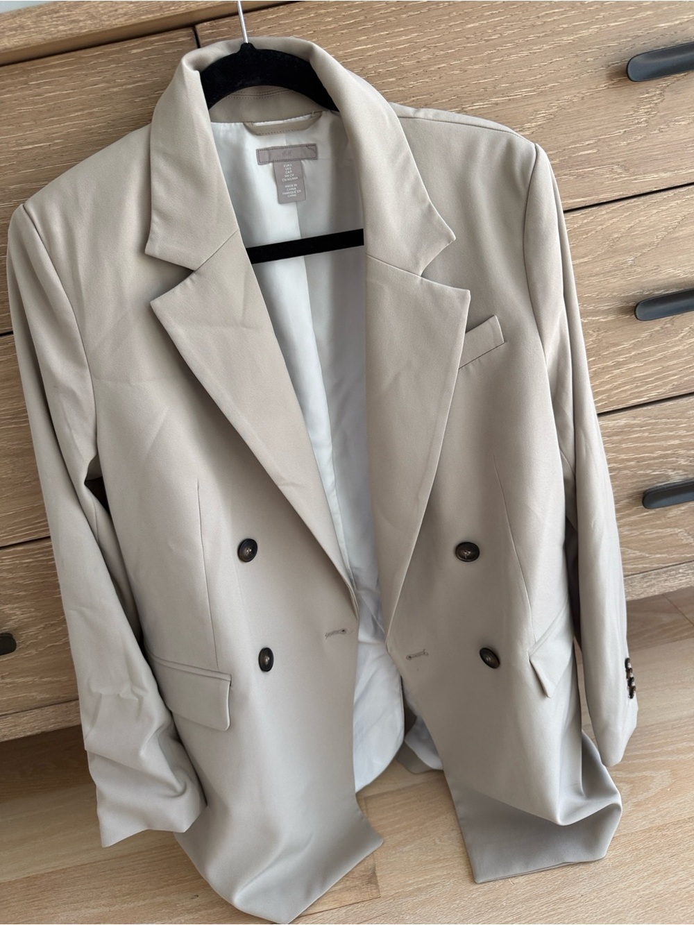 H&M Double-Breasted Beige Blazer